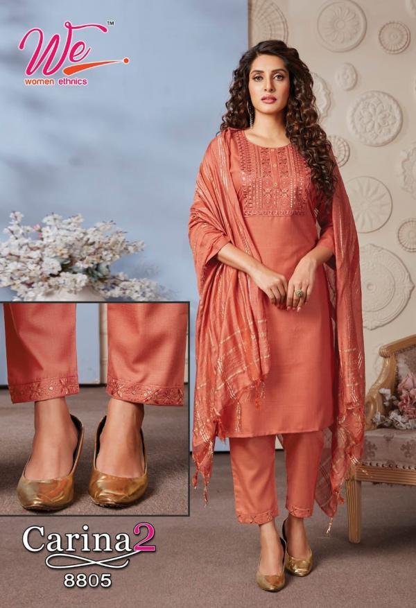 We Carina 2 Soft Daina Kurti With Bottom Dupatta Collection 